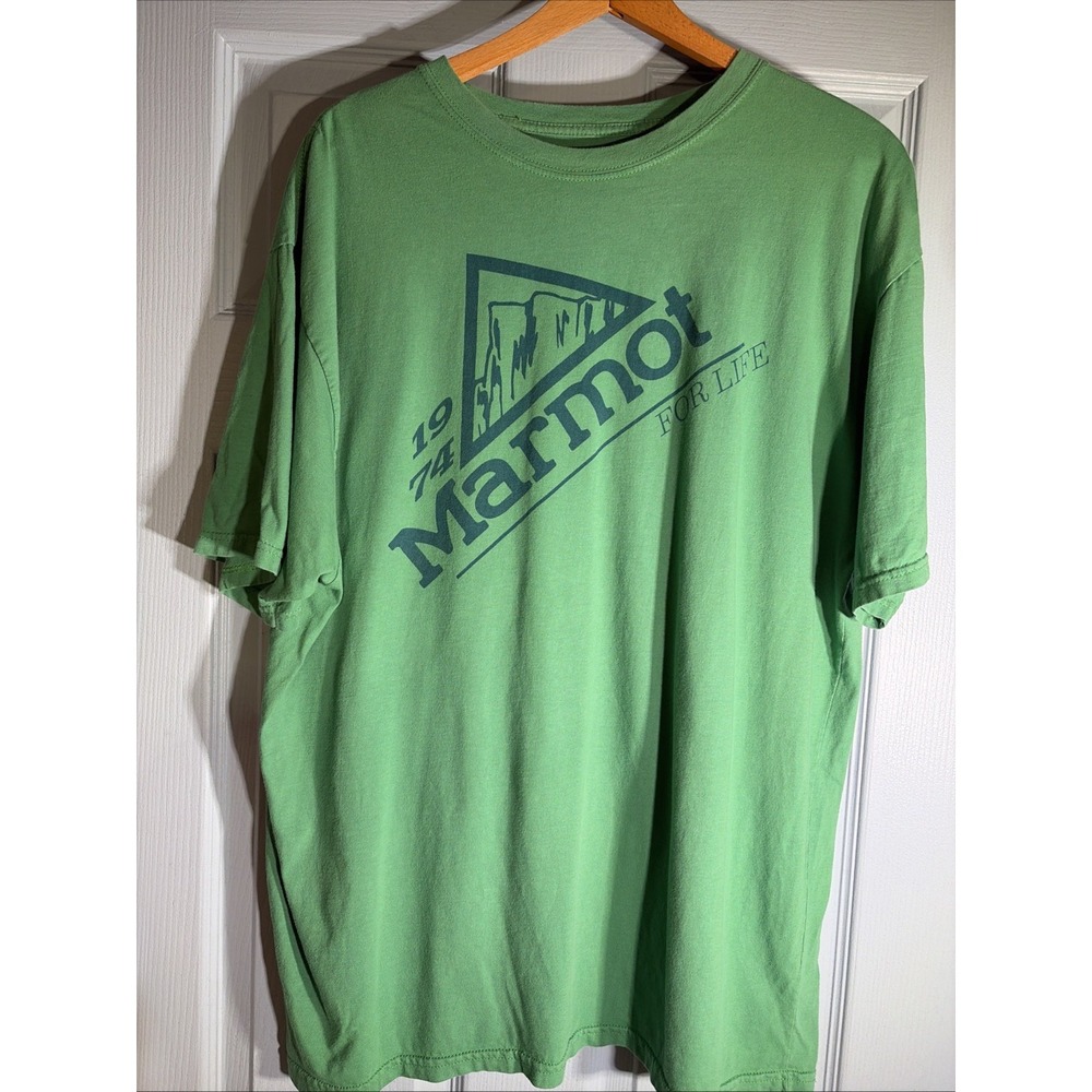 MARMOT FOR LIFE 1974 T-SHIRT MENS LIGHT KELLY GREEN XXL ORGANIC COTTON SOFT